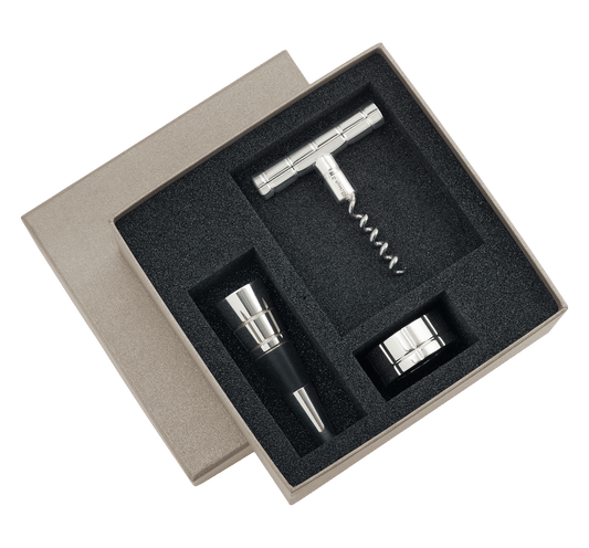 Wine tasting gift sets Graphik silver plated
