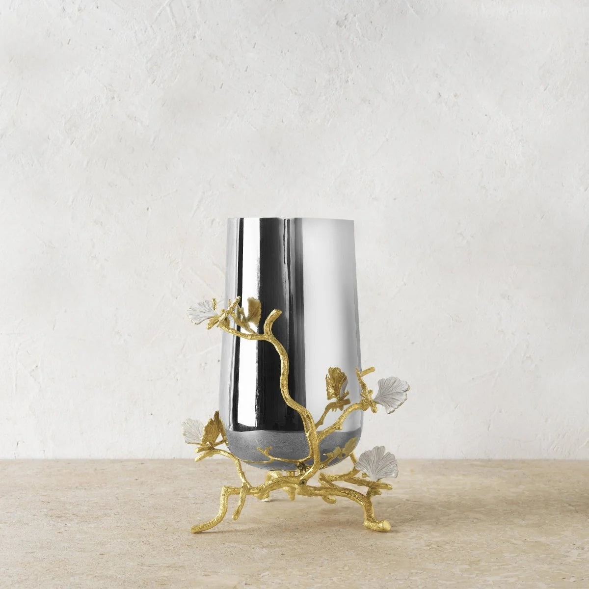 Butterfly Ginkgo Gold Vase/M