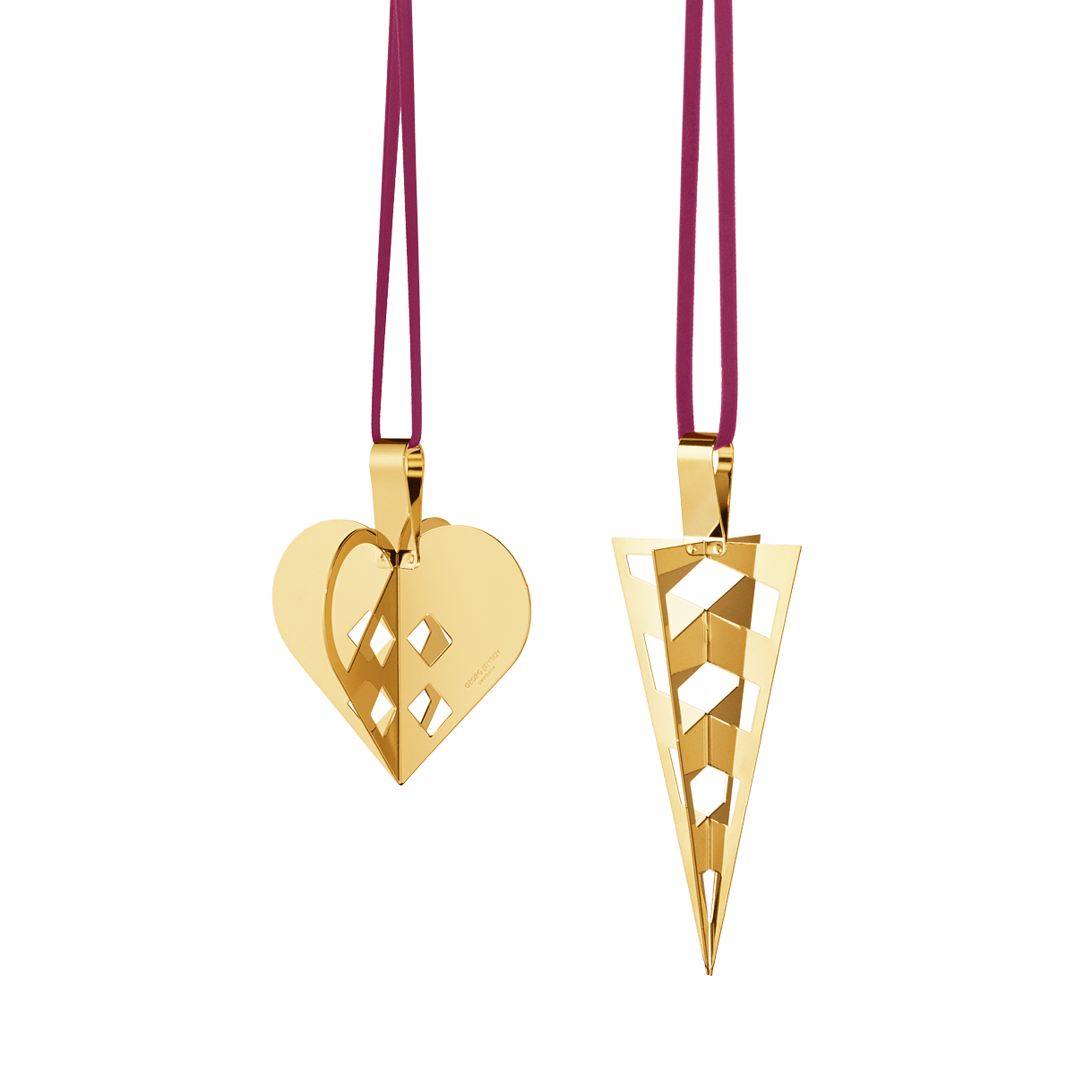 Heart & Cornet Gold Plated Set Of 2