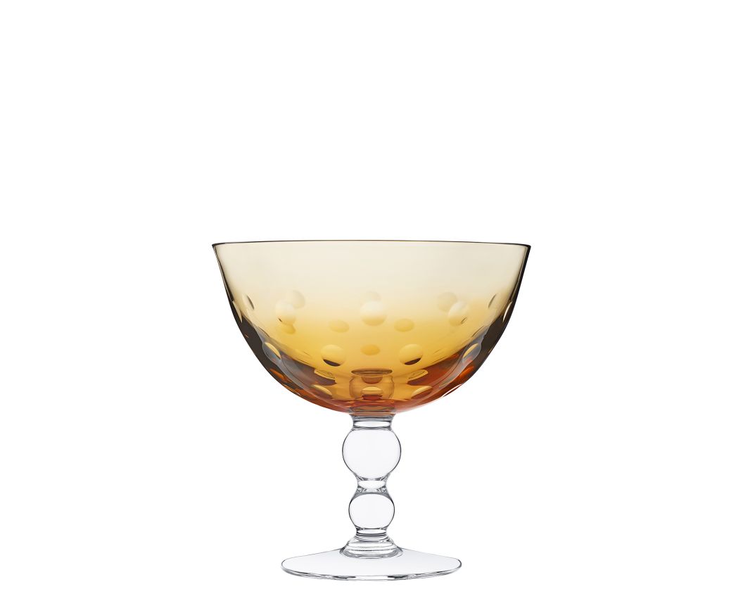 Bubbeles footed cup amber