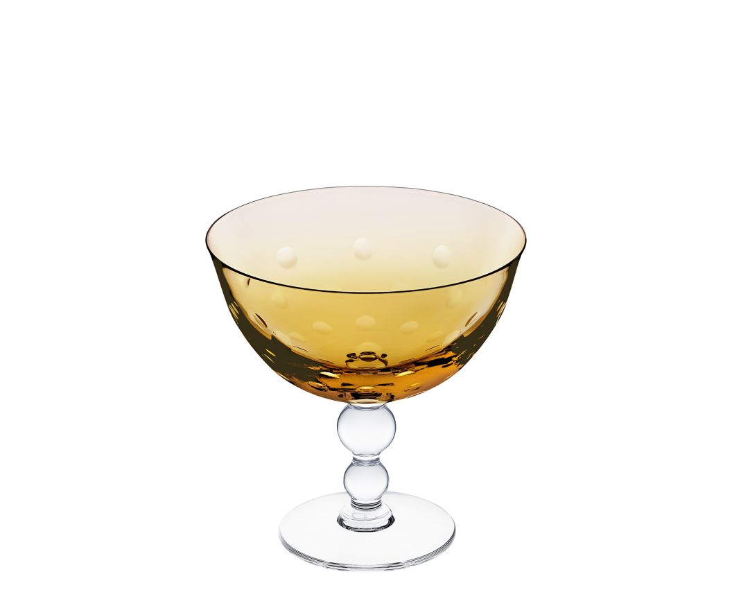 Bubbeles footed cup amber