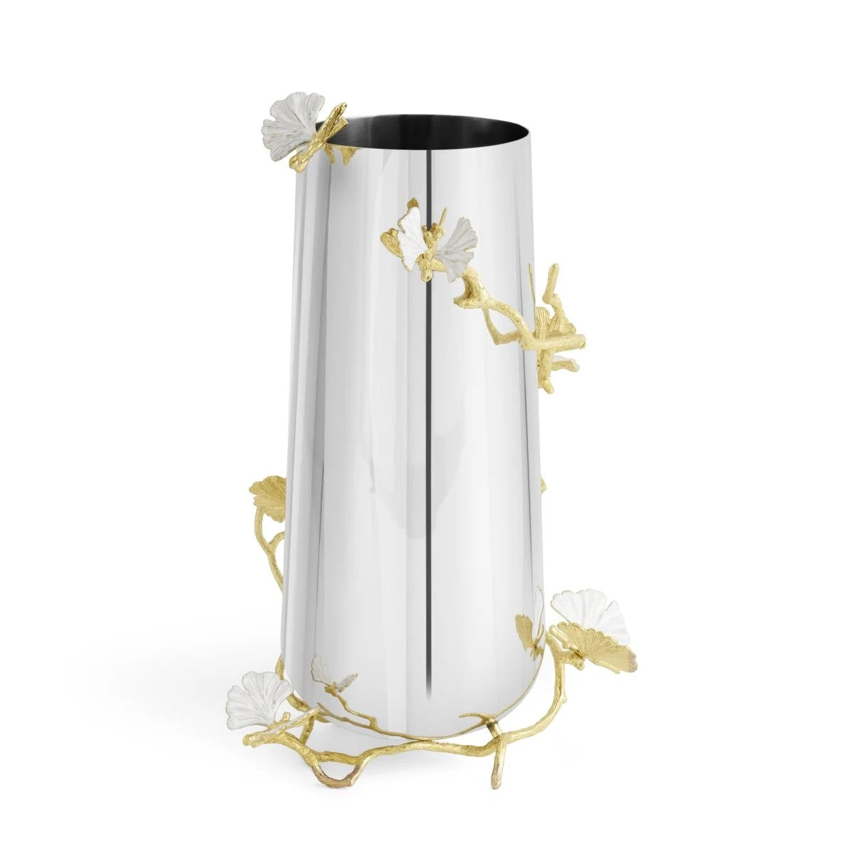 Butterfly Ginkgo Gold Vase /L
