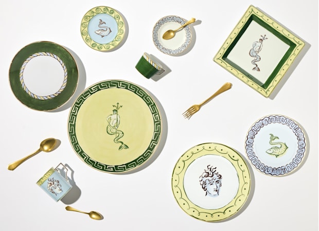 Il viaggio di Nettuno Pine Green Coffee Set For Two
