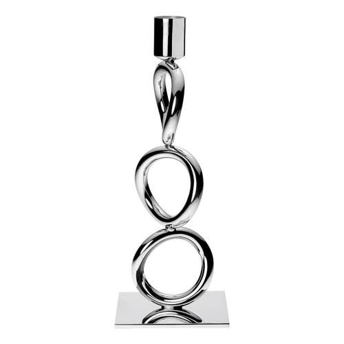 Vertigo silver-plated 3-ring candelabra