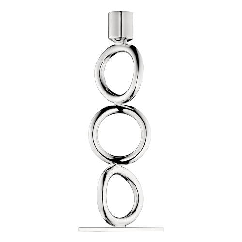 Vertigo silver-plated 3-ring candelabra