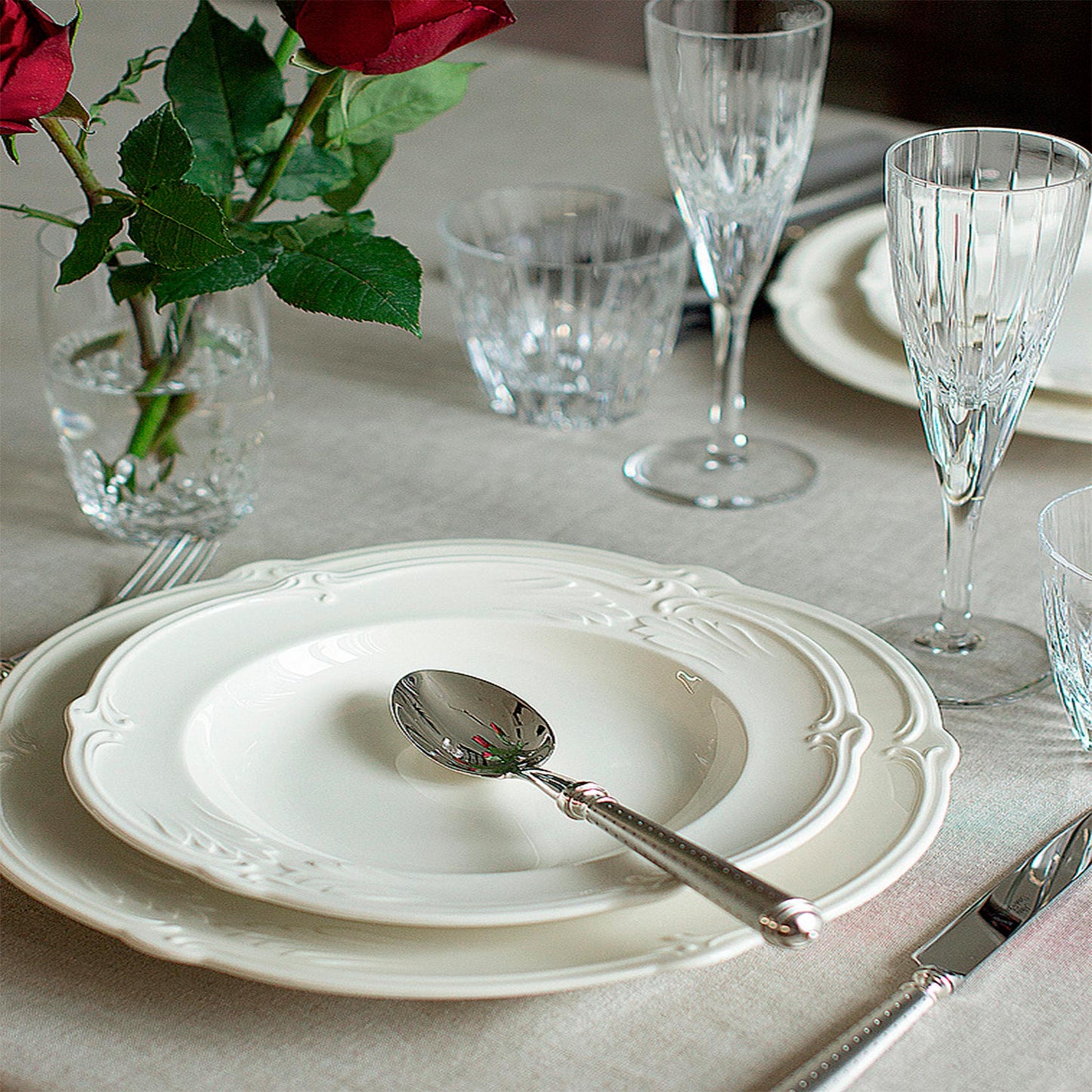 Rocaille White Set of 4 Soup Plates