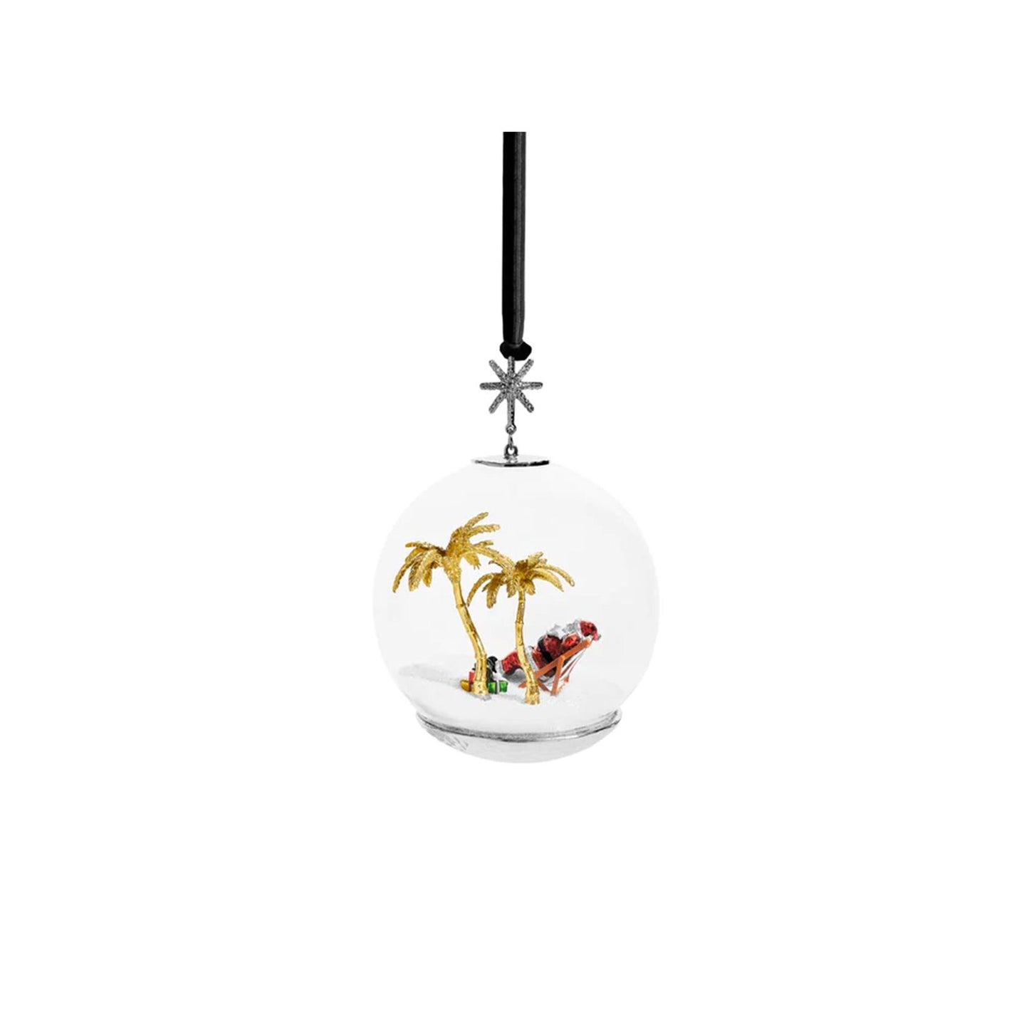 Island Santa Snow Globe Ornament