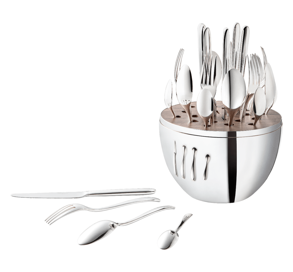 Mood 24-Piece Silver-Plated Flatware Set with Chest