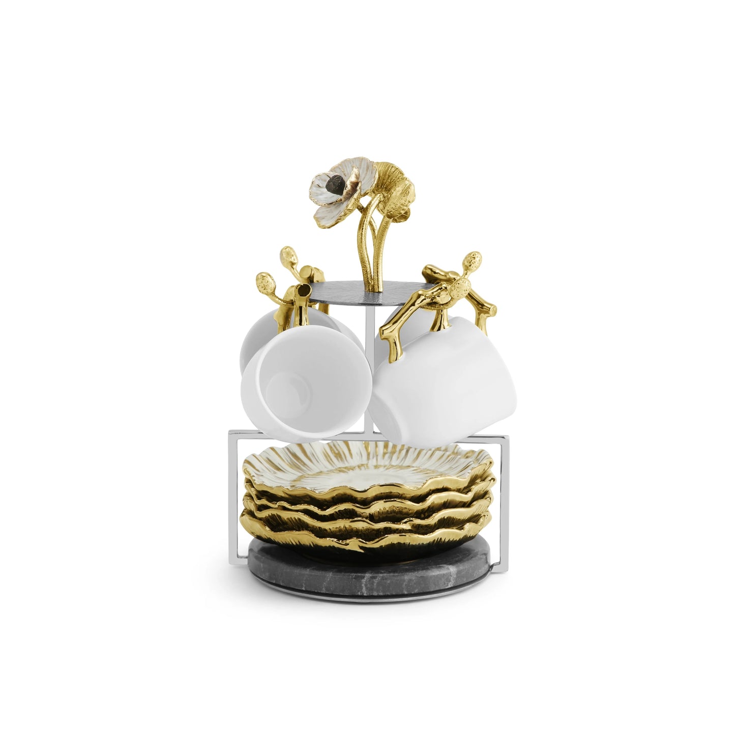 Anemone Demitasse Set W/Stand