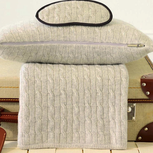 Cashmere Set: Blanket, Pillowcase, Mask