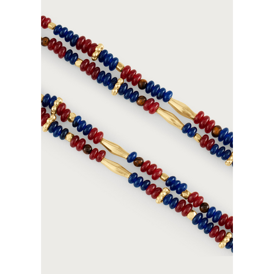Milos Beaded Necklace - Maroon