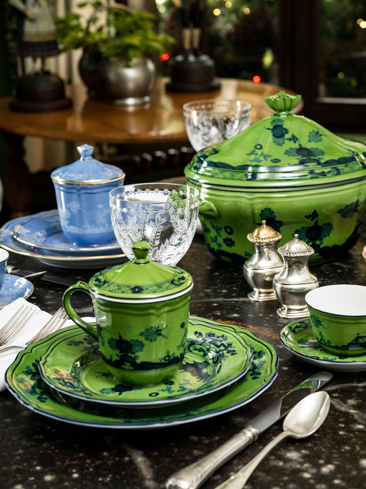 Oriente Italiano Malachite oval platter