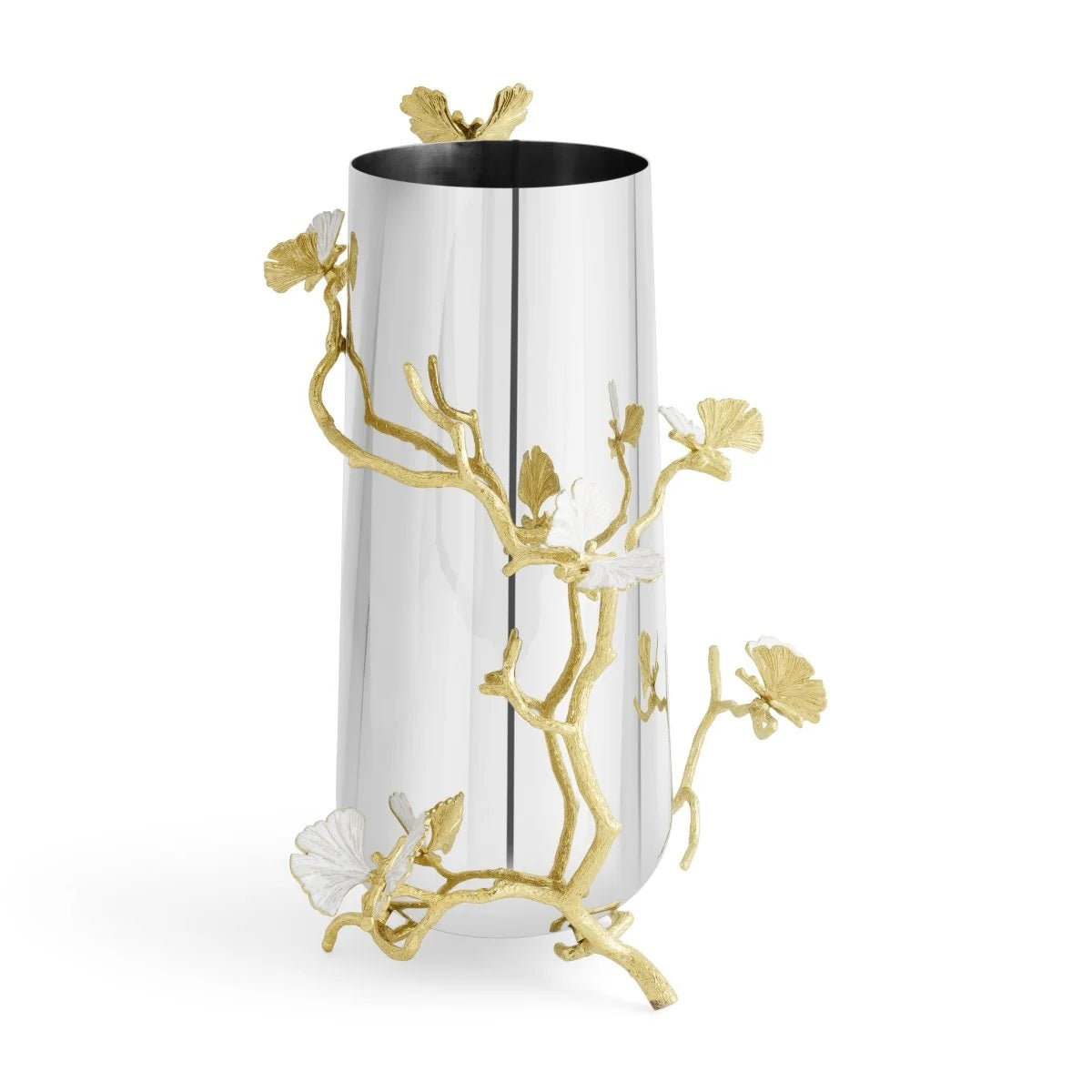 Butterfly Ginkgo Gold Vase /L