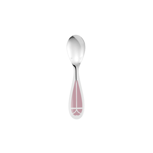Talisman silver-plated baby spoon - rose quartz