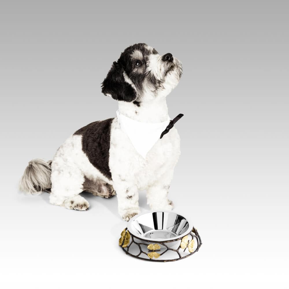 Butterfly Ginkgo Dog Bowl