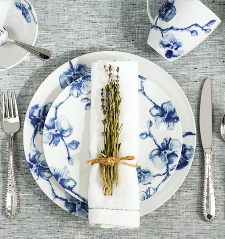 Blue Orchid Tidbit Plate Set /4