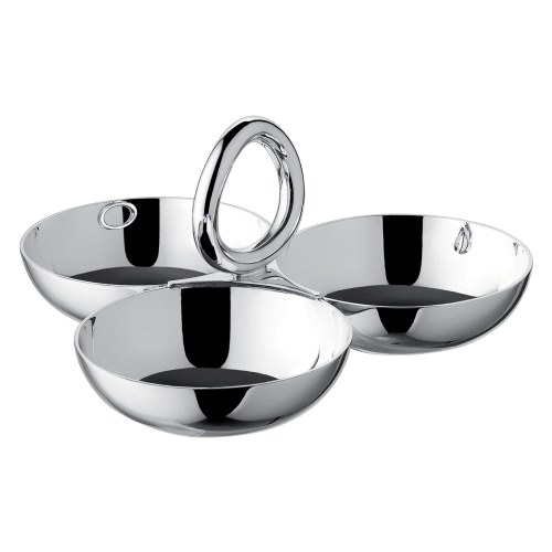 Vertigo silver-plated three part server large