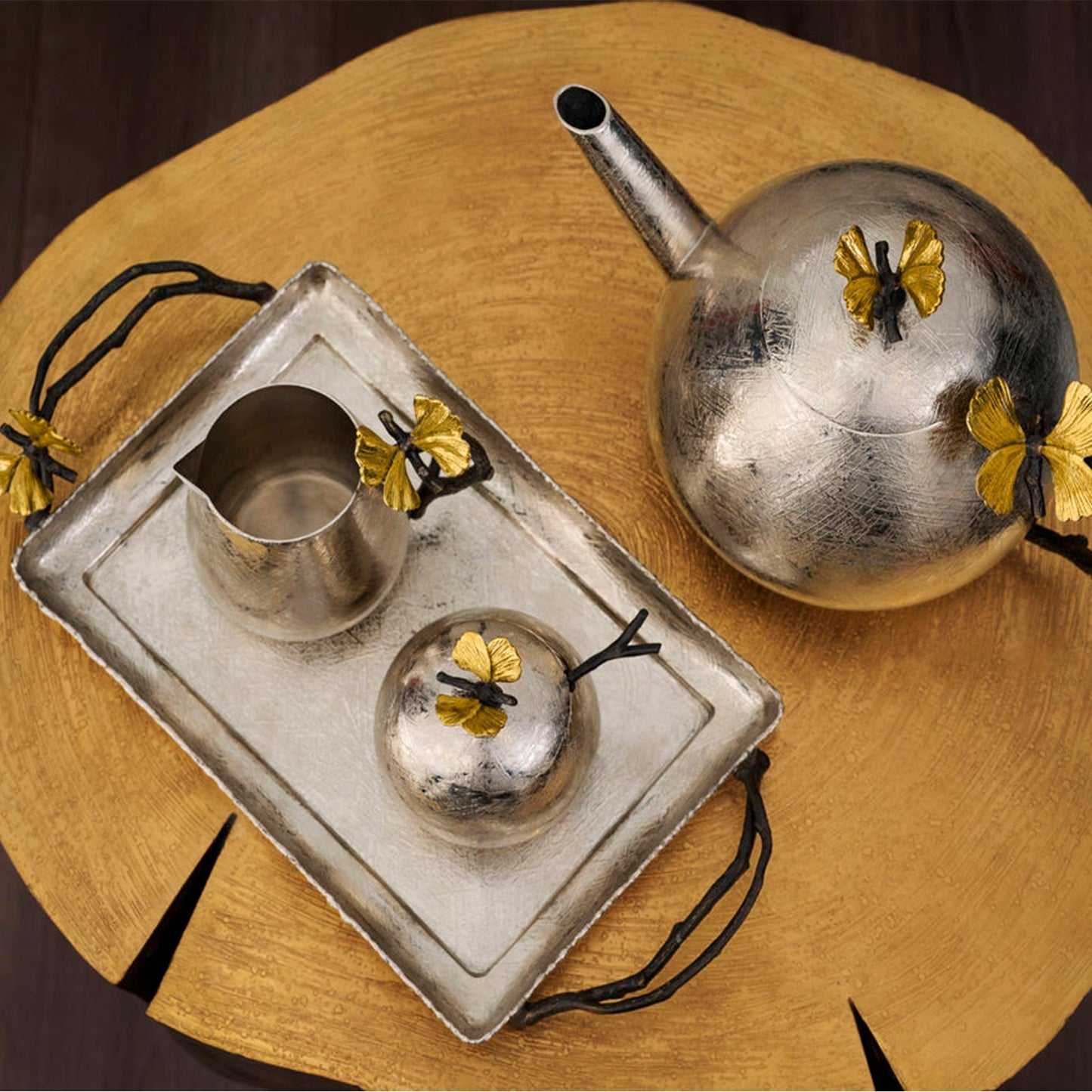 Butterfly Ginkgo Small Tray - Two Handle