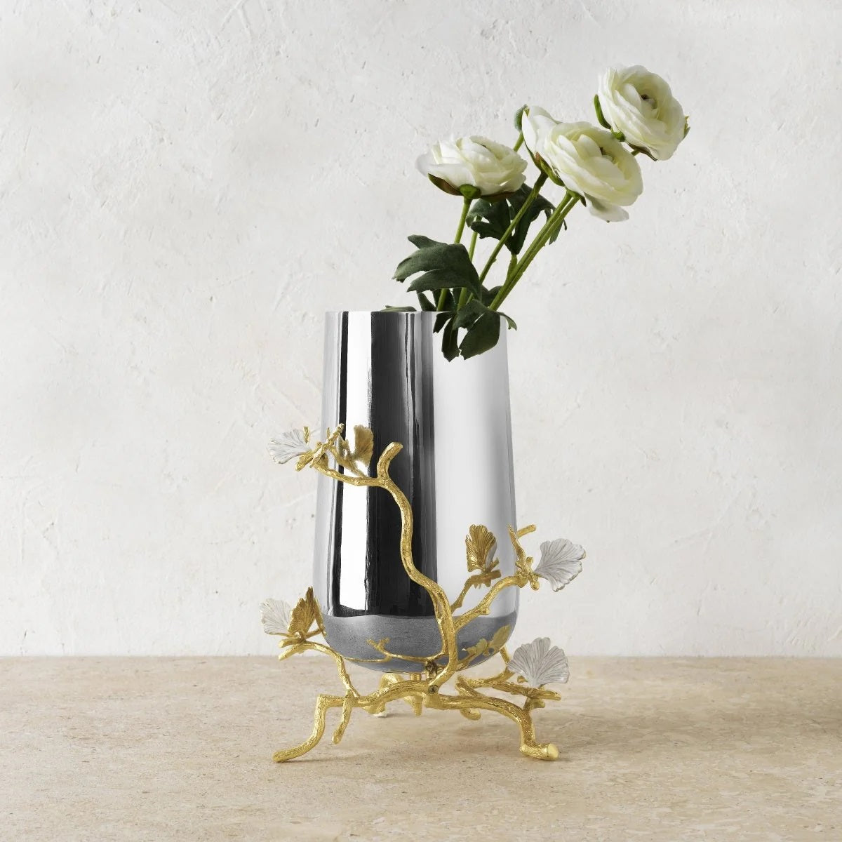 Butterfly Ginkgo Gold Vase/M