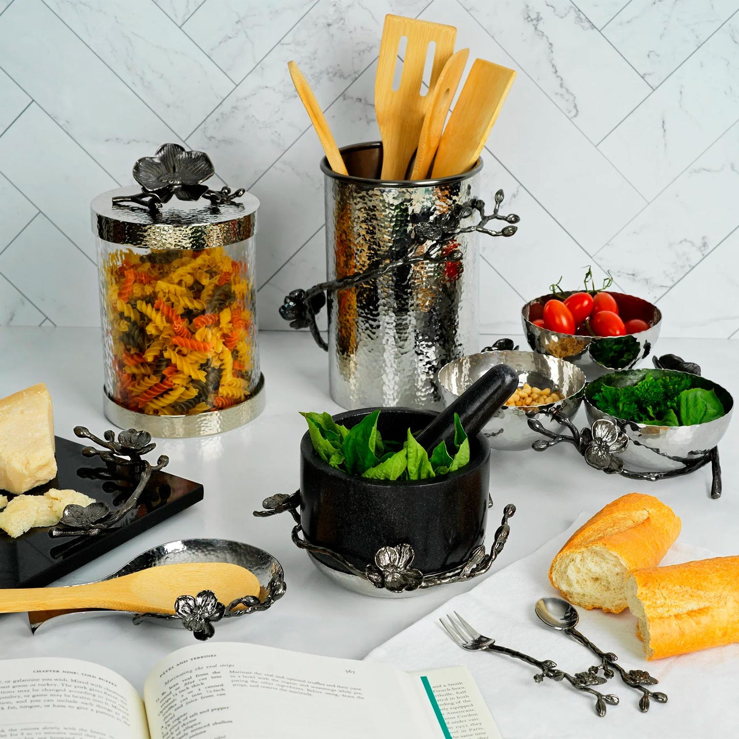 Black Orchid Napkin Holder
