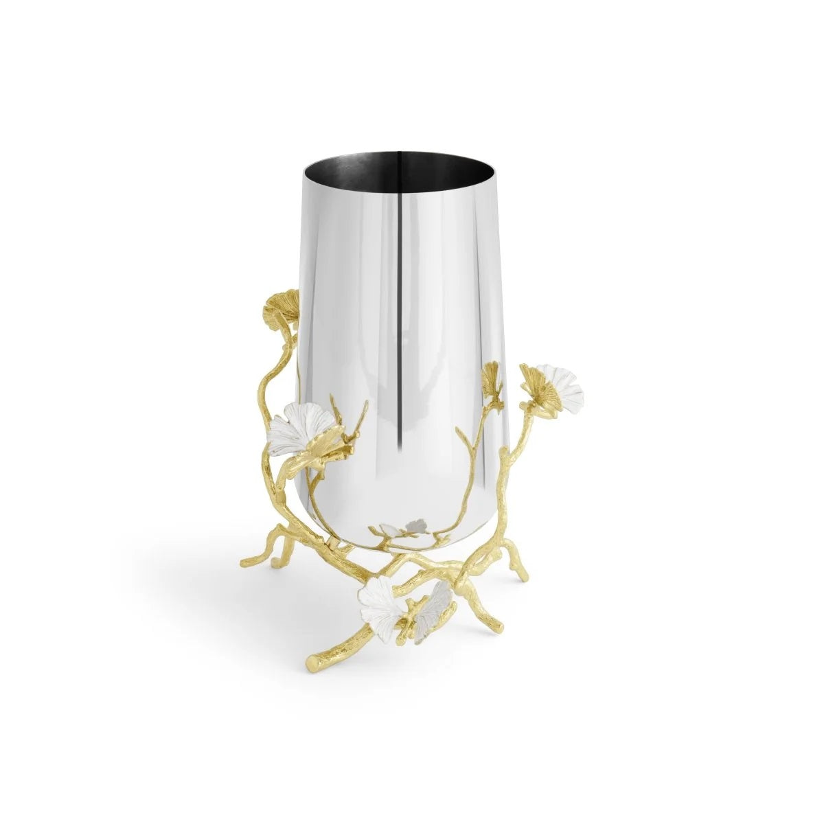 Butterfly Ginkgo Gold Vase/M