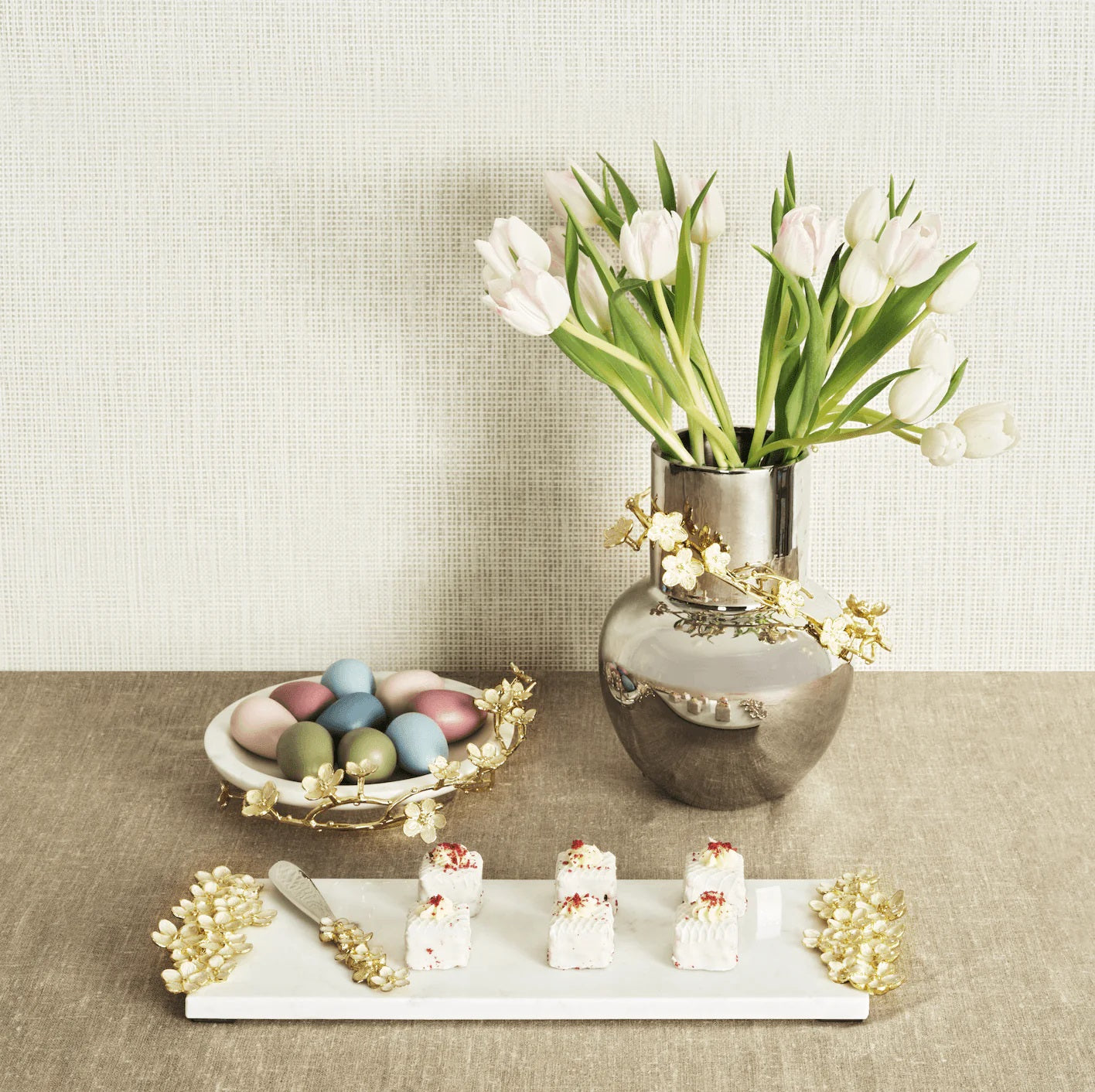 Cherry Blossom Vase - Silver /M