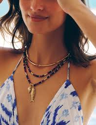 Milos Beaded Necklace - Maroon
