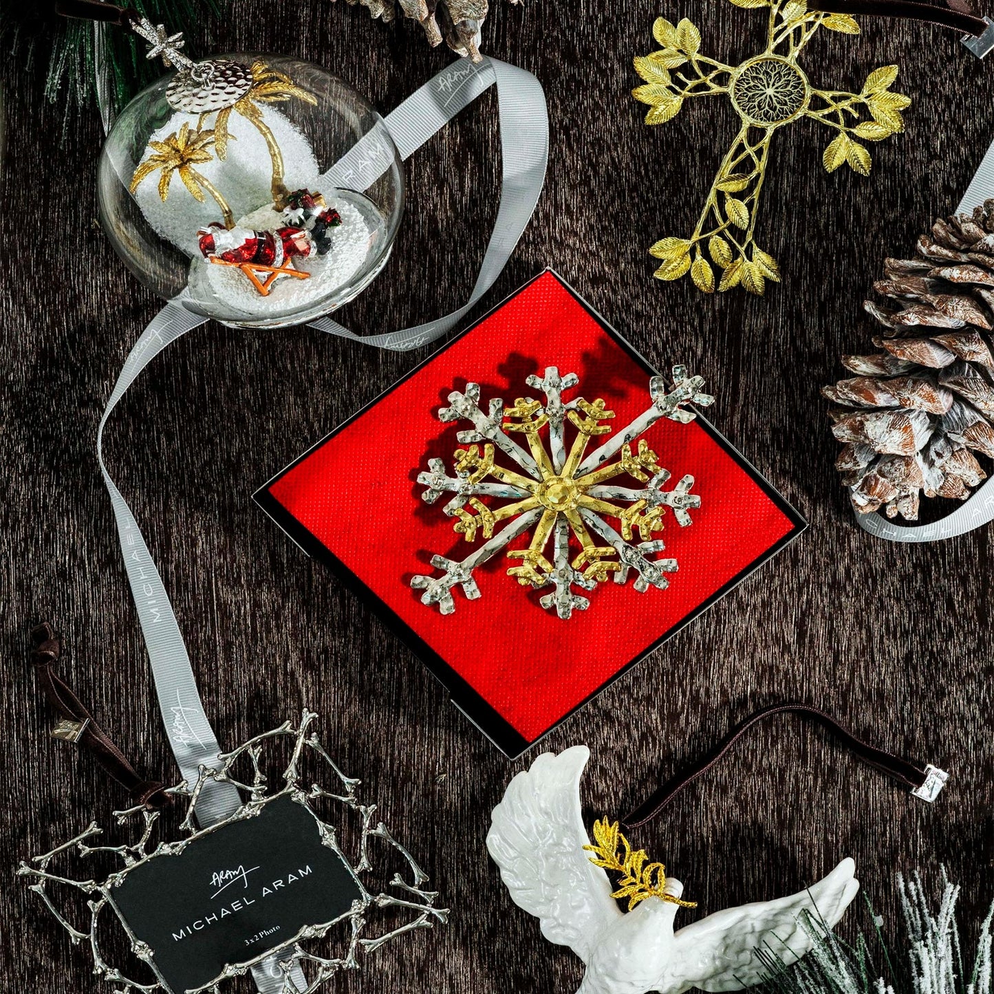 Island Santa Snow Globe Ornament