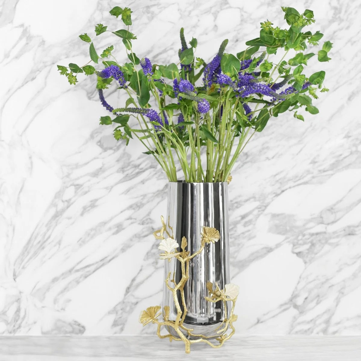 Butterfly Ginkgo Gold Vase /L