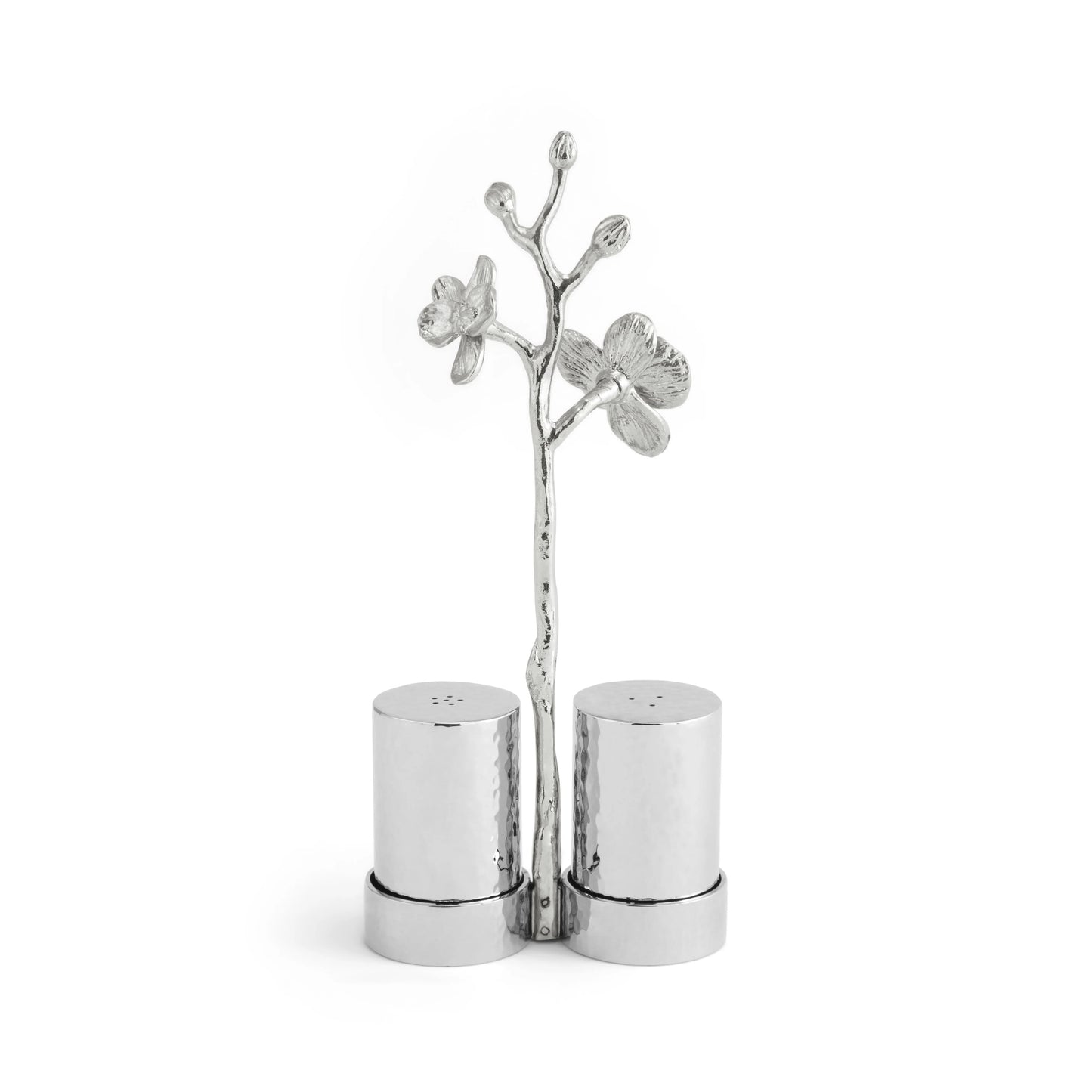 White Orchid Salt & Pepper Set - Silver