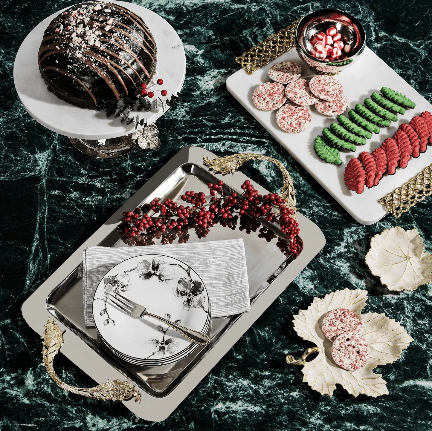 Winter Leaves Grape Leaf Dish