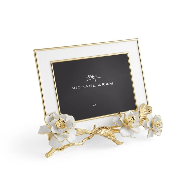Gardenia Enameled White Frame