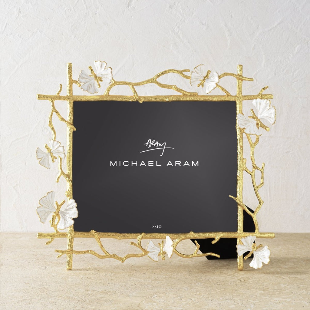 Butterfly Ginkgo Gold Frame