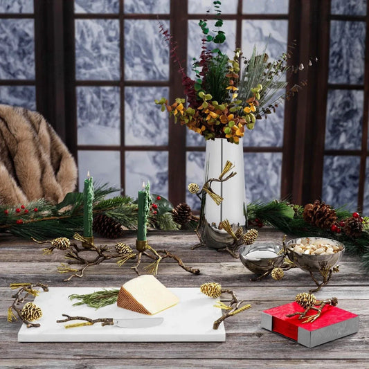 Pine Cone Double Bowl by Michael Aram – view 2