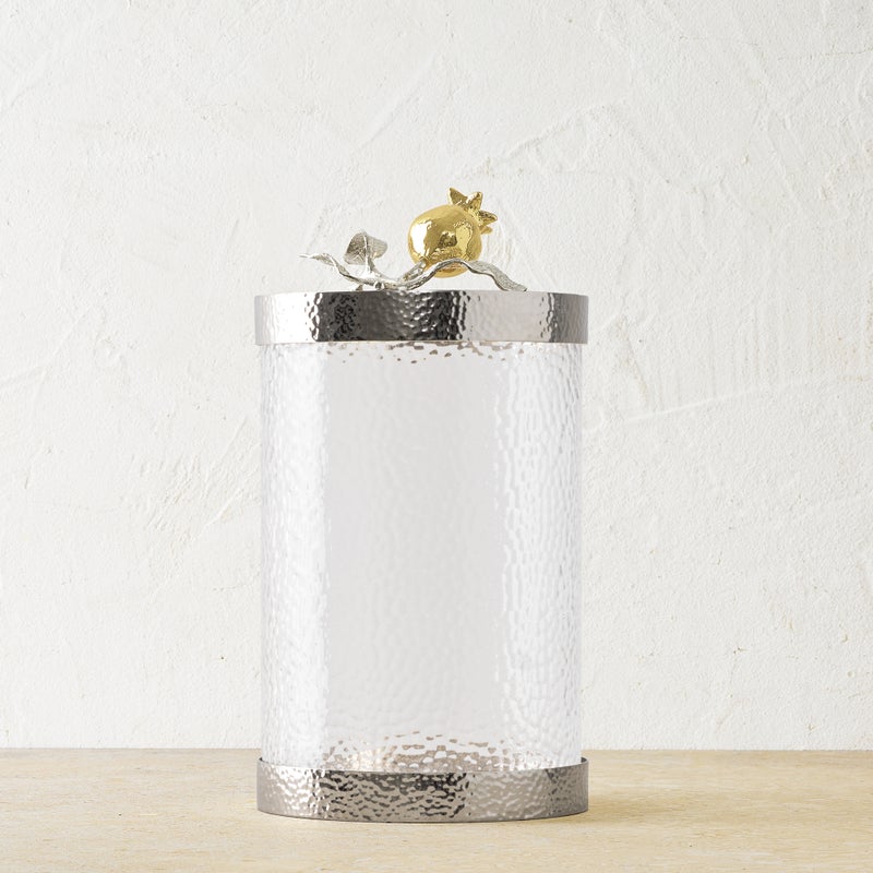 Pomegranate Silver & Gold Canister