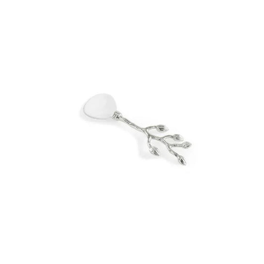 Silver Orchid Caviar Dish With Spoon