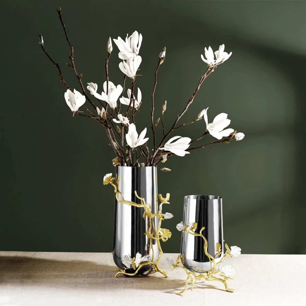 Butterfly Ginkgo Gold Vase /L