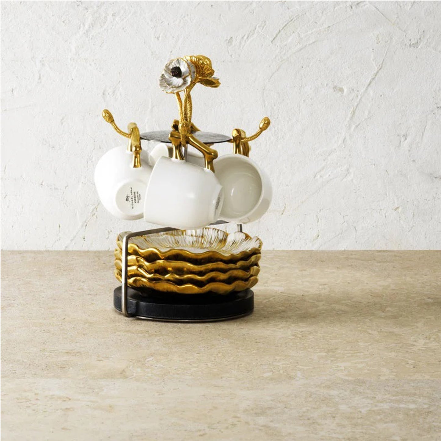 Anemone Demitasse Set W/Stand