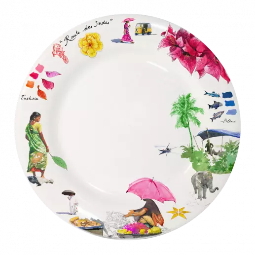 Route Des Indes Set of 4 Dinner Plates