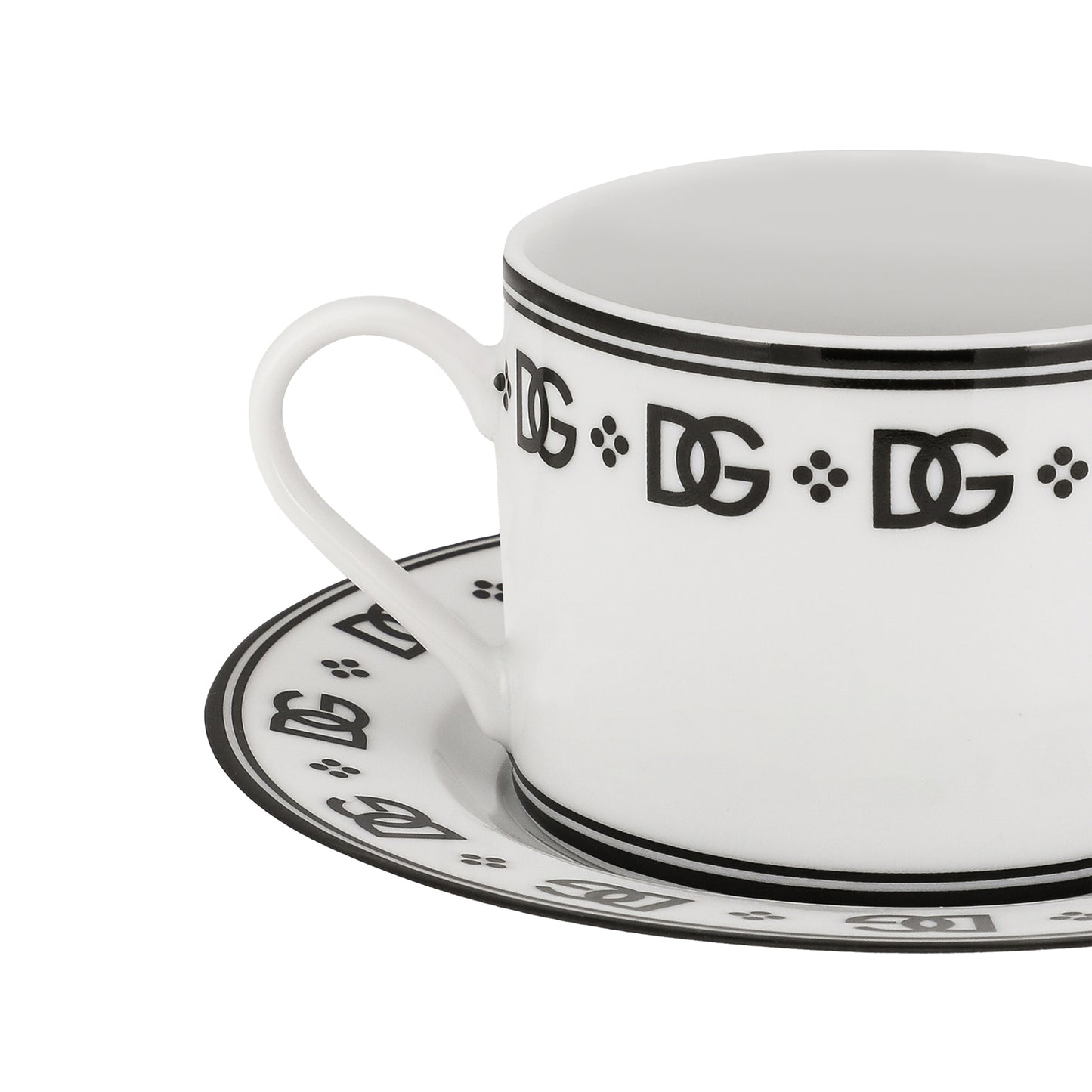 Set of 2 tea cups and saucers Dolce & Gabbana Casa DG LOGO