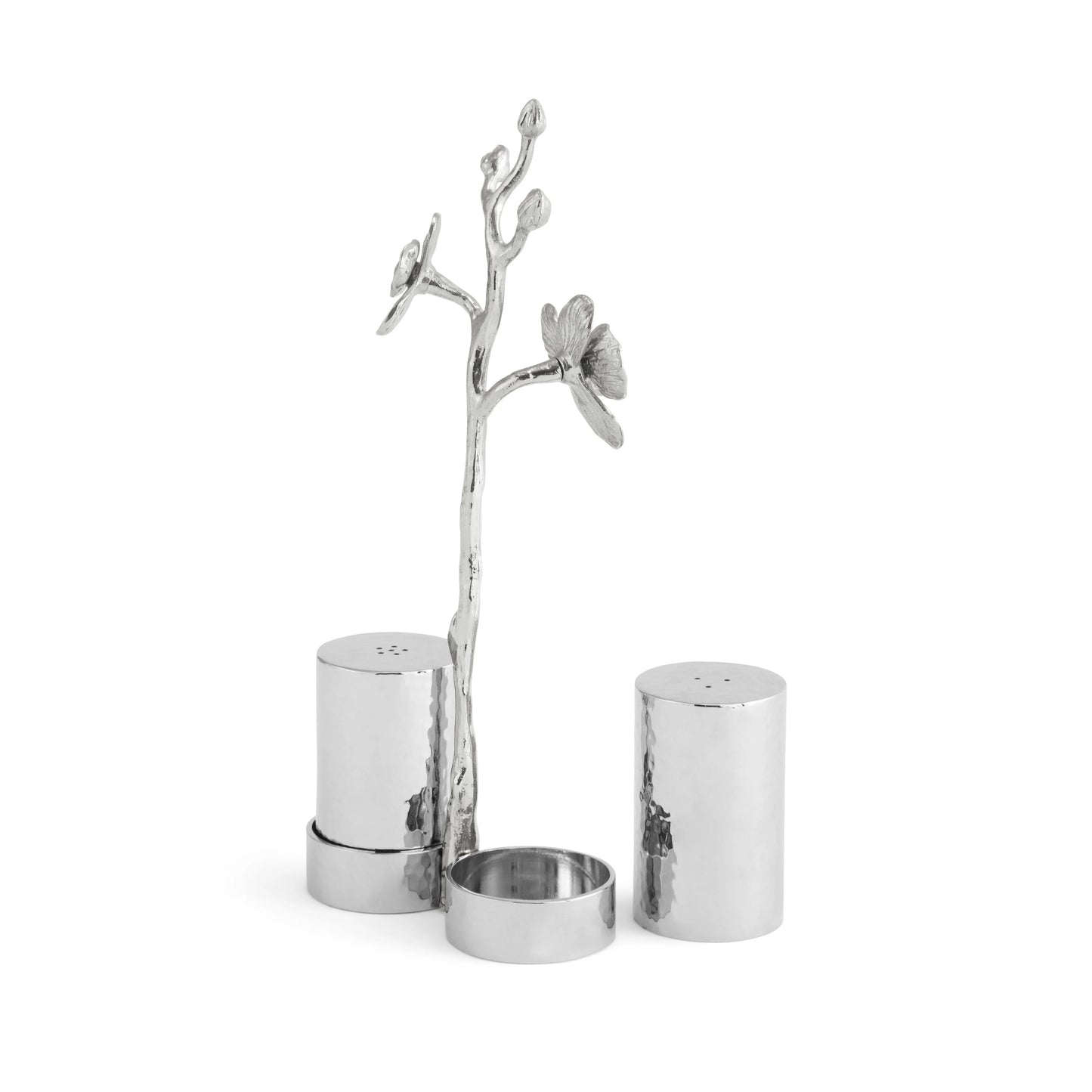 White Orchid Salt & Pepper Set - Silver