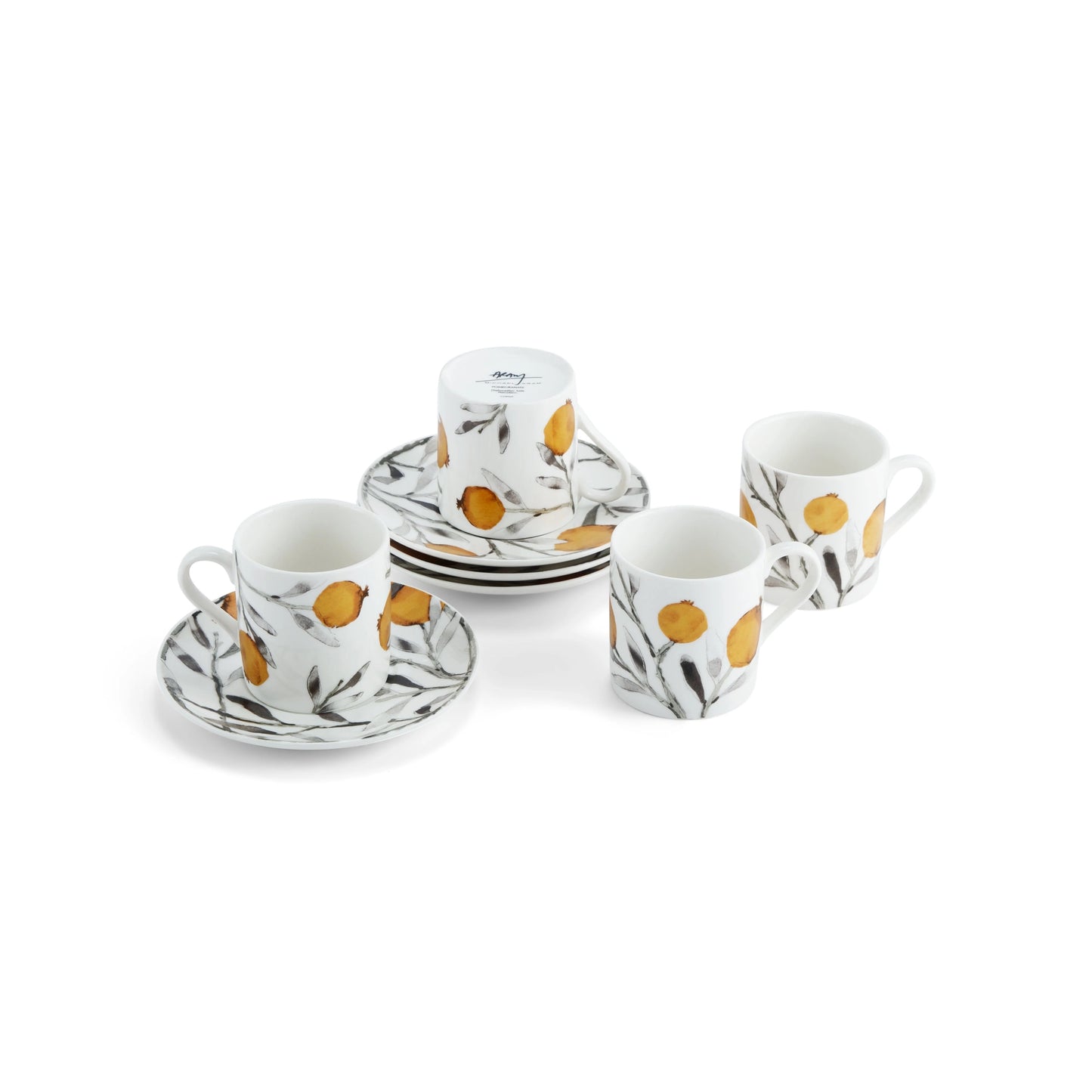 Pomegranate Demitasse W/ Coffepot