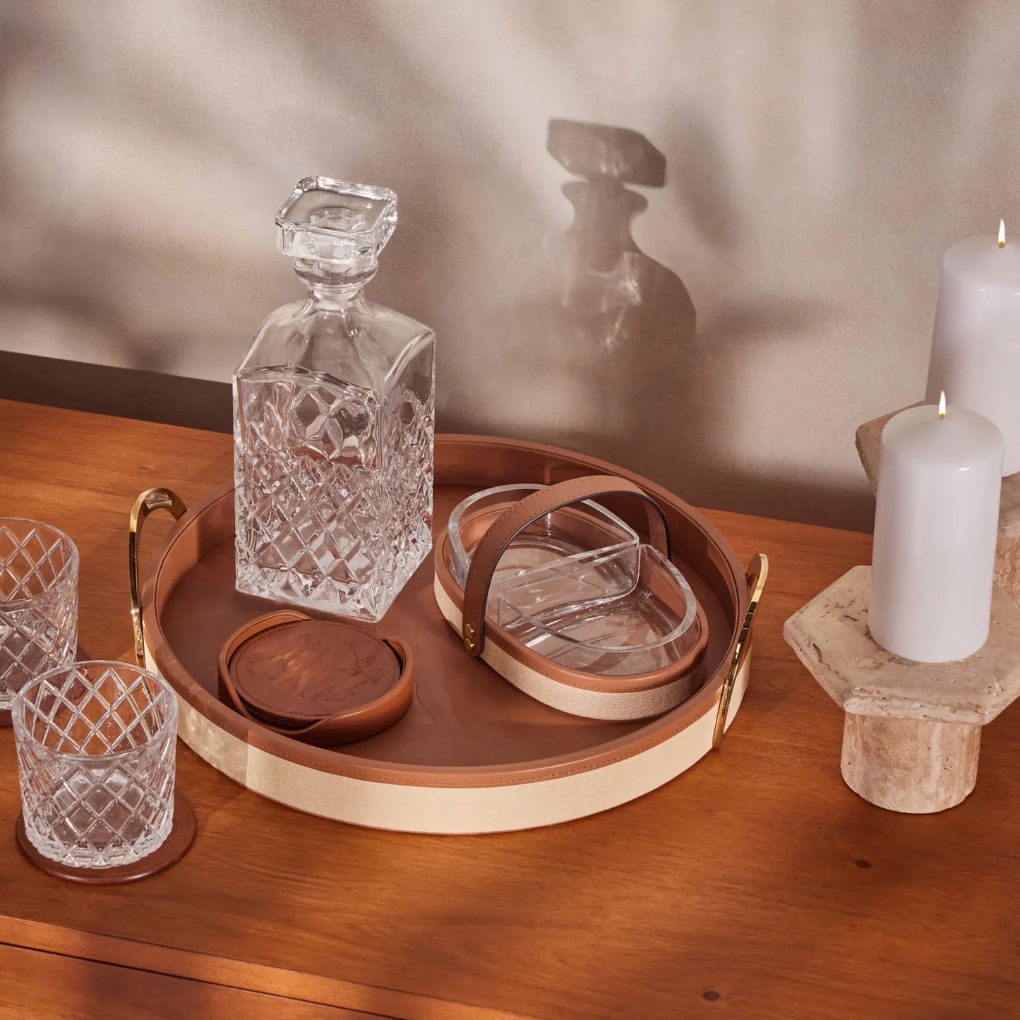 Garrette Leather Tray