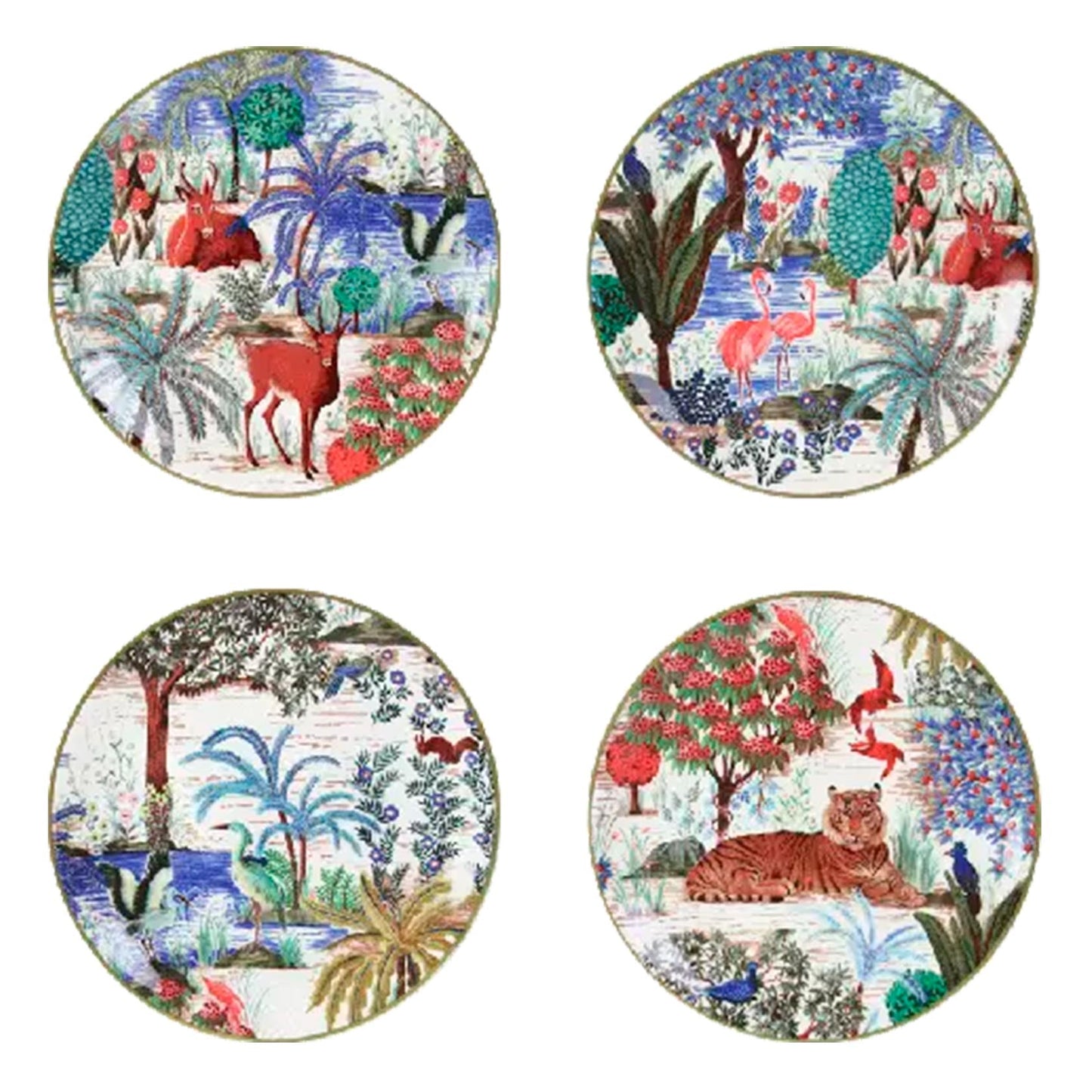 Jardin Du Palais Set of 4 Canape Plates Assorted