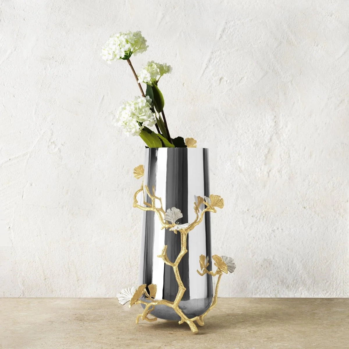 Butterfly Ginkgo Gold Vase /L