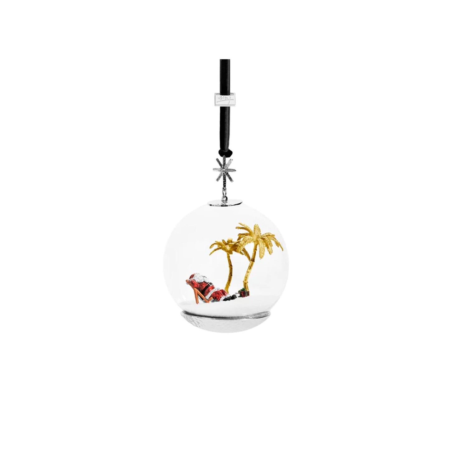 Island Santa Snow Globe Ornament