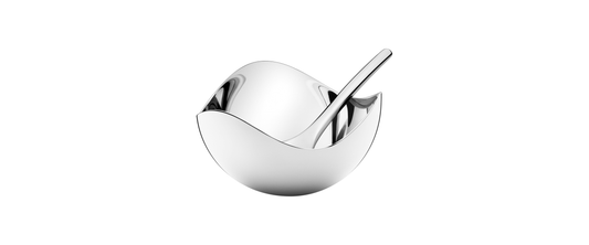 Georg Jensen Bloom salt cellar with spoon