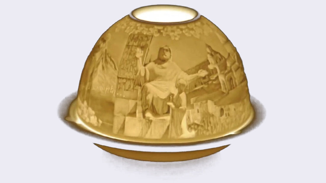 Bernardaud Armenian Votivelight lit from within