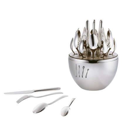MOOD Easy 24-Piece Silver Plated Flatware Set for 6 people