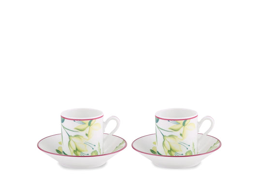 Florenza Set of 2 Coffee Cups and Saucers